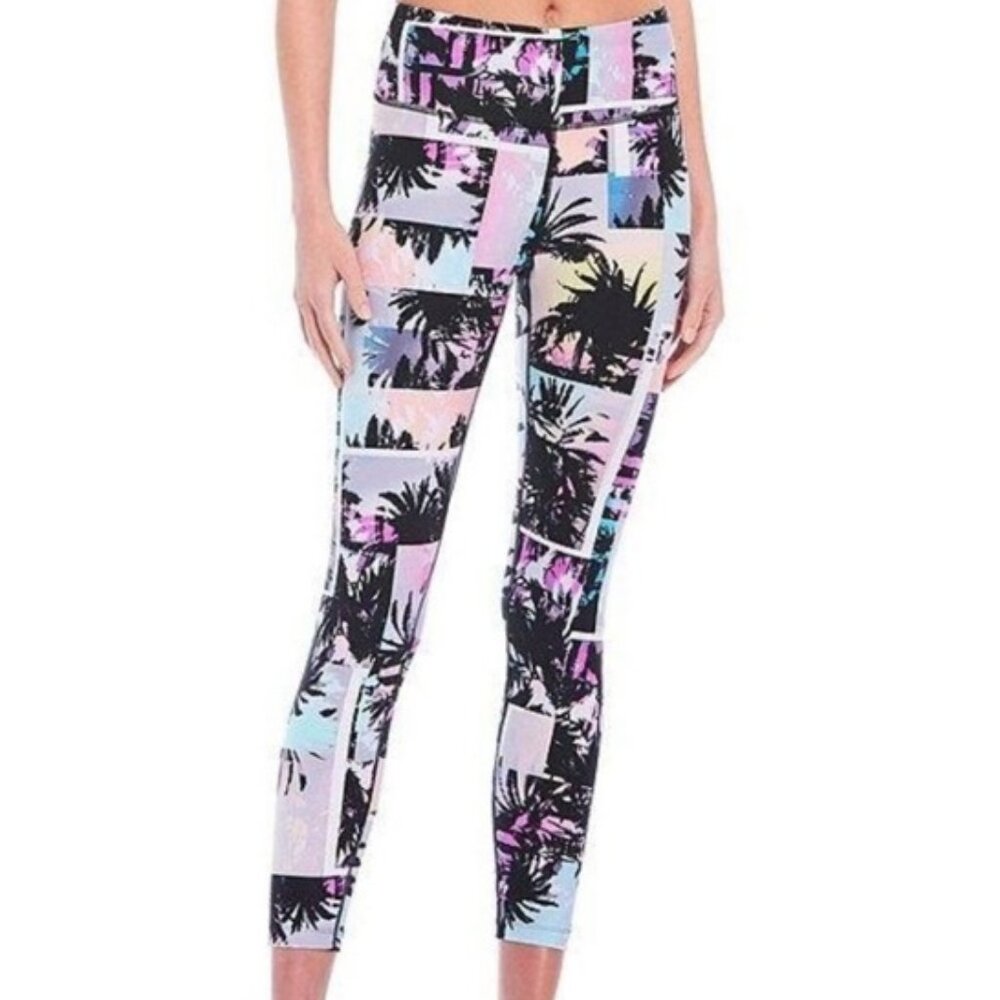 CK Calvin Klein Performance Palm Tree Print Capri Leggings